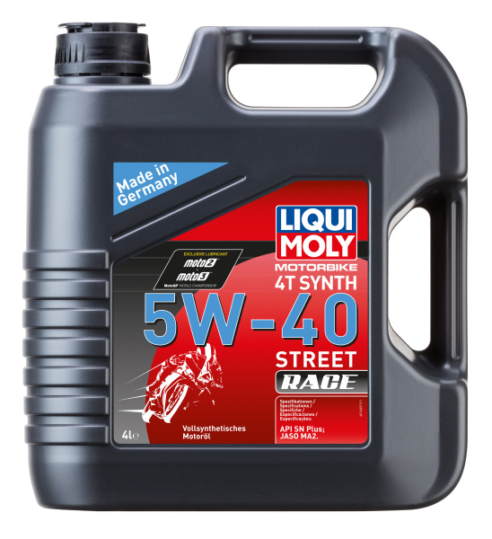 Синтетическое масло для 4-тактных мотоциклов Liqui Moly Motorbike 4T Synth Street Race 5W-40 4л