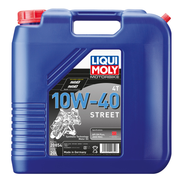 НС-синтетическое моторное масло для 4-тактных мотоциклов Liqui Moly Motorbike 4T Street 10W-40 20л